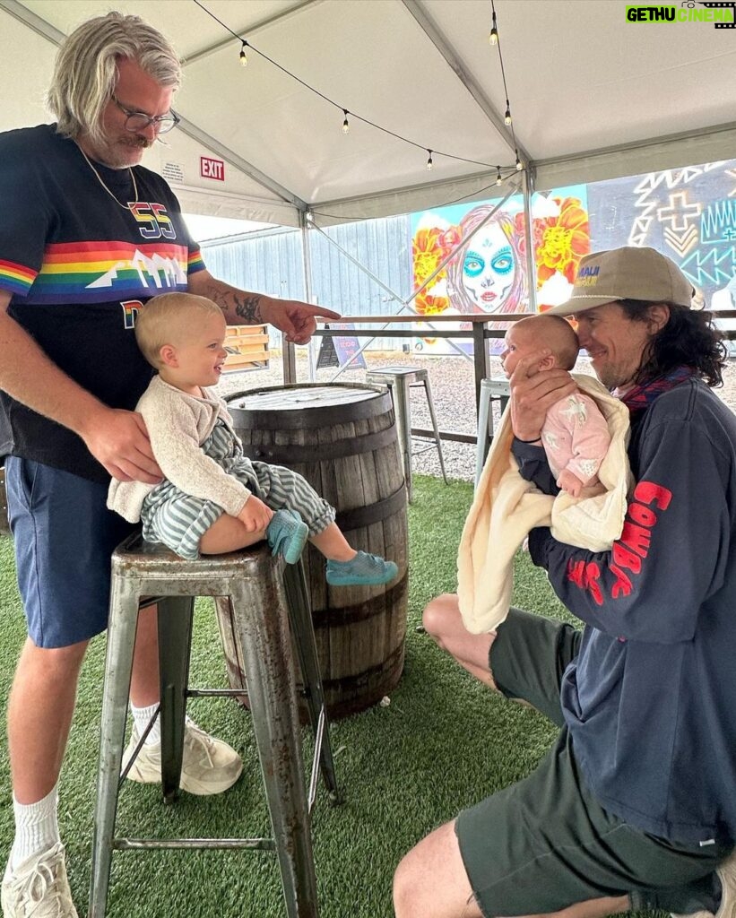 Liz Trinnear Instagram - When Nico met Auggie. 3OH!3 …the next generation 🫶🏻 Boulder, Colorado