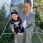 Liz Trinnear Instagram - Nico had an egg-cellent first Halloween 🥹🐣🥚🦃🐥🐔 . . . #firsthalloween #babycostume #familycostume Los Angeles, California