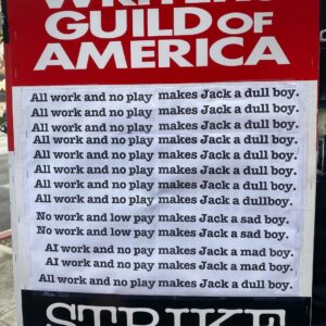 Lola Blanc Instagram - Horror picket day. I’m pre-WGA but hope to be a union writer in the near future - plus SAG solidarity. Pay writers (and actors), not robots! #wgastrong #wgastrike #prewga