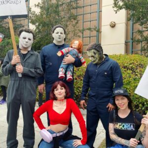 Lola Blanc Instagram - Horror picket day. I’m pre-WGA but hope to be a union writer in the near future - plus SAG solidarity. Pay writers (and actors), not robots! #wgastrong #wgastrike #prewga