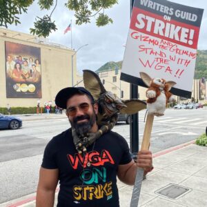 Lola Blanc Instagram - Horror picket day. I’m pre-WGA but hope to be a union writer in the near future - plus SAG solidarity. Pay writers (and actors), not robots! #wgastrong #wgastrike #prewga