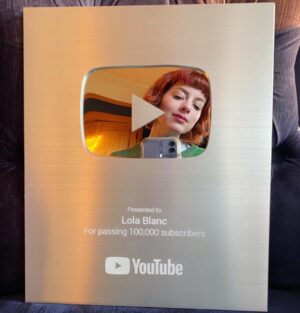 Lola Blanc Instagram - In a world where people I’ve never heard of in my life have 80 million followers, 100,000 followers on any platform is nothing. But to lil independent ME, it’s big potatoes. Thanks for listening, kids, and helping me to acquire my first (and very pretty) plaque