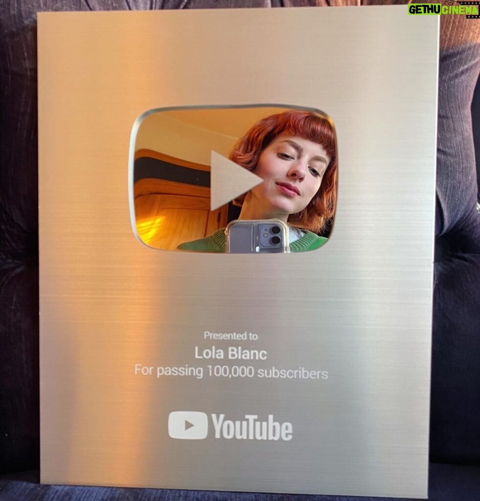 Lola Blanc Instagram - In a world where people I’ve never heard of in my life have 80 million followers, 100,000 followers on any platform is nothing. But to lil independent ME, it’s big potatoes. Thanks for listening, kids, and helping me to acquire my first (and very pretty) plaque