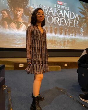 Lori Mae Hernandez Instagram - WOW!!!!!!!!!!! OH MY GOD!!!!! I want to say more but I can’t!!!!!!!! November 11th!!!!! Black Panther Wakanda Forever at the WGA!!!!!!! 10/10!!!!!!!!! Made me cry!!!!!!!!! #nospoilers #blackpanther #wakandaforever #wga #marvel