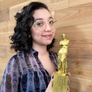 Lori Mae Hernandez Instagram - Thank you thank you thank you!!!!! This one’s for MONA!!!! MONA was a blast to shoot and I could not have asked for a better group of people to do it with!! 🏆🥇✨🌟#mona #venuscommunityawards #winner #shortfilm #shortfilms #scifi