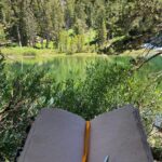 Lucy Fry Instagram - Writing in the mountains last week in the most beautiful journal hand made by @heklahrund 💚🌱🌿 Thank you my friend!