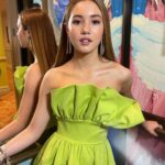 Lucy Paez Instagram - Feeling fierce in the LIME light in my @saulee ruffle dress and @charleskeithofficial shoes for press day on #TheMother @netflix out May 12th #styled by @marc_eram #hair by @rebekahforecast #makeup by @gitabass New York, New York