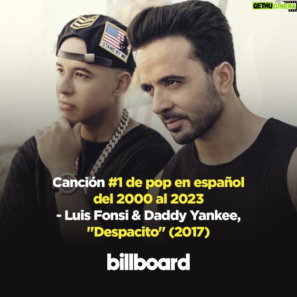 Luis Fonsi Instagram - Entrar en una lista de grandes canciones, rodeado de tantos artistas que admiro y ser reconocido por la revista @billboard como la canción #1 del 2000-2023 es algo que me llena de tanta ilusión. Algo que no doy por hecho y me sigue sorprendiendo cada día. Jamás me cansaré de dar gracias 🙏🏼 @daddyyankee 🤜🏼🤛🏼