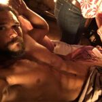 Luke Arnold Instagram - Stumbled over some behind-the-scenes Black Sails selfies that I might as well share ☠️ We have ‘Sandblasted Silver’ ‘Stuntman Silver’ ‘Sexy-time Silver’ and ‘Skinny-ass Silver’
