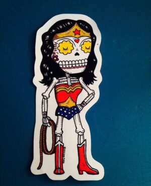 Lynda Carter Instagram - This calavera, or sugar skull, makes my Mexican heart sing. 🇲🇽❤️

Beautiful artwork by @misnopales 🎨 

#wonderwoman #diadelosmuertos