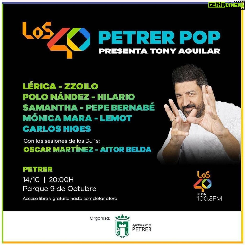 Mónica Mara Instagram - ESTO ES REAAL!! Ayer @tonyaguilarofi me confirmó que cantaré en #los40petrerpop en Petrer, Alicante el 14 de Octubre a las 20:00. Ajdhshdhdhd ver mi nombre en un cartel al lado de estos artistazos es demasiado 🥲❤️‍🩹