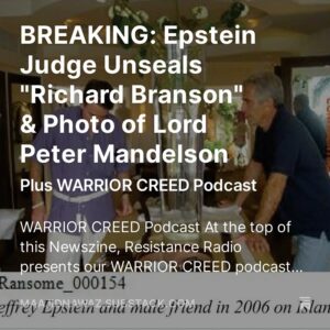 Maajid Nawaz Instagram - NEW Radical Dispatch:
Epstein Judge Unseals “Richard Branson” & Photo of Lord Peter Mandelson
(See my Stories for link)