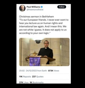 Maajid Nawaz Instagram - See my Stories for link to full video of this Bethlehem Christmas speech