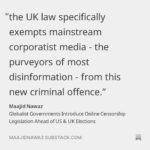 Maajid Nawaz Instagram – NEW Radical Dispatch:
Globalist Governments Introduce Online Censorship Legislation Ahead of US & UK Elections
https://maajidnawaz.substack.com/p/globalist-governments-introduce-online
– Plus WARRIOR CREED podcast