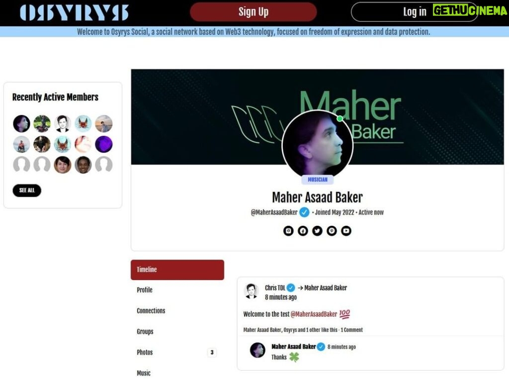 Maher Asaad Baker Instagram - Osyrys, is a new social network based on Web3 technology, currently in a public test. @christdlofficial