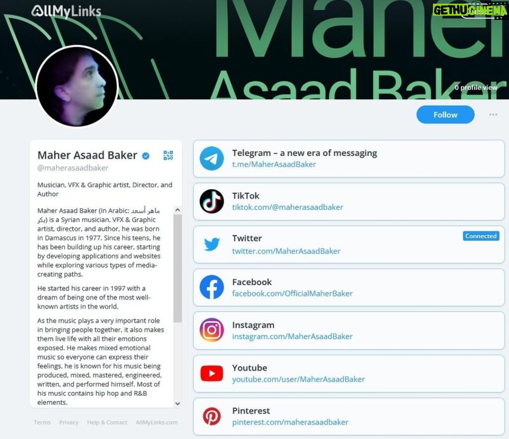 Maher Asaad Baker Instagram - https://allmylinks.com/maherasaadbaker