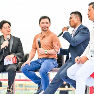 Manny Pacquiao Instagram - PACQUIAO vs BUAKAW | 2024 

Thank you with great respect to Vinij Lertratanachai, Fresh Air Festival.

Thank you also to Buakaw Banchamek and his team. Special thank you to LOL International. Thank you to all the fans and all the media for coming out and showing your support. This is going to be an amazing fight. 

#PacquiaoBuakaw #2024