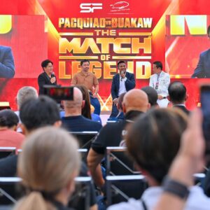 Manny Pacquiao Instagram - PACQUIAO vs BUAKAW | 2024 

Thank you with great respect to Vinij Lertratanachai, Fresh Air Festival.

Thank you also to Buakaw Banchamek and his team. Special thank you to LOL International. Thank you to all the fans and all the media for coming out and showing your support. This is going to be an amazing fight. 

#PacquiaoBuakaw #2024