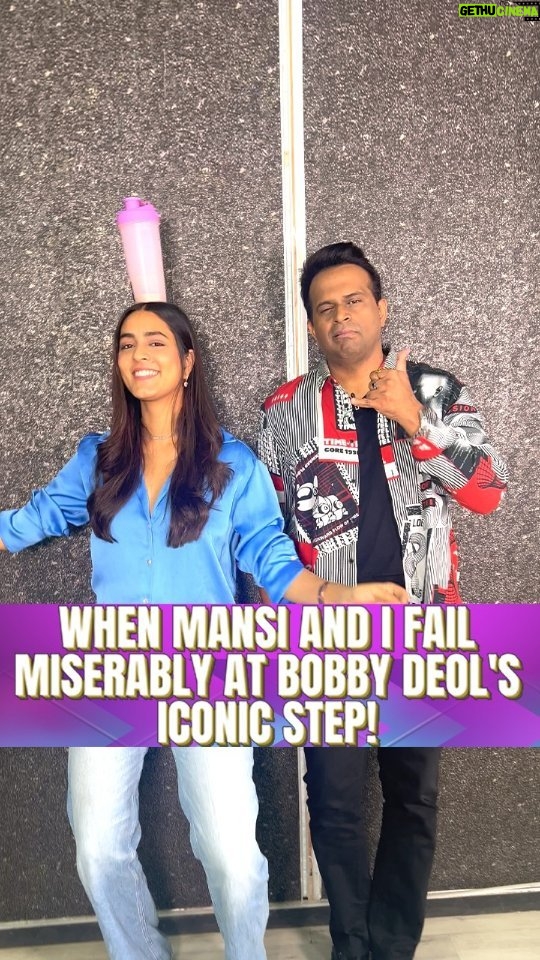 Mansi Taxak Instagram - (With Bobby Deol’s 3rd wife in Animal) !❤️ Turns out it's not that easy to recreate Bobby Deol's iconic dance step from Jamal Kudu 🥹😂 #MansiTaxak #SiddharthKannan #SidK #BobbyDeol #Animal