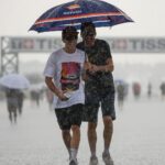 Marc Márquez Instagram - First day at #IndianGP ✌️Rainy trackwalk and great moment driving with @sureshraina3. #MM93 #MotoGP Buddh International Circuit