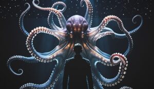 Marco Antonio Caponi Instagram - NOT HUMAN…. Así cómo se descubrieron las frecuencias moduladas, hemos encontrado al mejor estilo de Alicia agujeros negros que nos trasladan a la multiplicidad infinita de dimensiones en simultáneo, universos repletos de frecuencias visuales. No se quien es este humano pero ha sintonizado su idéntico mundo con el mío; me ha traído un mensaje e intento decodificarlo; Hablamos a través del theremin y nos crecen sus tentáculos; ha hecho de mi un espectro, perteneciente a una nueva naturaleza… artificial. 
¿Quien es? ¿Quien soy? ¿A dónde estoy? ¿A dónde vamos? Ya no seré el mismo P.U.L.P.O

L.A.N.A.V.E :Prompt, producción y dirección 

#lanavepulpo #multiplicidaddemundos #prompt #art #AI 

I’m mutating... Just as modulated frequencies were discovered, we have found, in the best Alice style, black holes that transport us to the infinite multiplicity of dimensions simultaneously, universes full of visual frequencies. I don’t know who this human is but he has tuned his identical world to mine; He has brought me a message and I am trying to decode it; We talk through the theremin and he answers me by dancing with his tentacles; He has made me a ghost, belonging to a new nature... artificial.
Who is he? Who I am? Where am I? Where we go? OCTOPUS

L.A.N.A.V.E: Prompt, production and direction

#lanavepulpo #multiplicityofworlds #prompt #art #AI