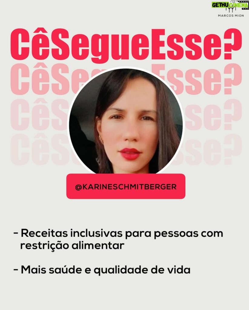 Marcos Mion Instagram - SE LIGA NOS INDICADOS DA SEMANA! 🤩😱 Aqui no #CeSegueEsse, o #TimeMionzera sempre traz perfis que vão diversificar o seu feed: 💥 Karine Schmitberger (@karineschmitberger): aqui você vai encontrar vídeos com receitas inclusivas para pessoas que não podem comer glúten, leite, açúcar ou ovos. Em 2014, a Karine descobriu que tinha alergia alimentar e por isso teve que se adaptar. Agora, ela compartilha as suas receitas para que outras pessoas na mesma condição tenham mais qualidade de vida. 💥 Jean Capoani (@jeancapoani): nesse perfil a nostalgia bate forte! O Jean faz diversas seleções relembrando como era a programação das emissoras de TV nos anos 90 e 2000, algumas vezes até dos anos 80. Quem viveu nessas épocas com certeza vai fazer uma viagem no tempo ao relembrar vinhetas, propagandas e produtos que marcaram gerações. 💥 Maurício e Michele (@maisumcasalpreto): esse casal formado por dois criadores de conteúdo resolveu se juntar durante a pandemia e criar esse perfil onde, além de mostrar momentos cotidianos, eles compartilham dicas de moda, beleza e fazem trends divertidas, sempre com muito estilo. Sem dúvidas, eles irão inspirar suas combinações e looks daqui pra frente! E aí, qual perfil com até 250K você quer ver aqui nas próximas semanas? COMENTE! ⤵️