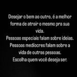 Mariana Rios Instagram - Todos nós temos opções na vida de: Enaltecer ou diminuir. Manifestar amor ou o ódio. Admirar ou invejar. Esclarecer ou confundir. Ser verdadeiro ou falso. Criar uma mentira e propaga-la para que seja transformada em verdade pode prejudicar a vida de várias pessoas e levar milhares de outras a terem um pensamento ilusório. Continuo no meu propósito de tentar ao máximo espalhar gotas de amor por aí. E que bom sentir que sempre sou respingada por elas. Mariana Rios