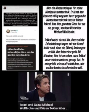 Marie-Agnes Strack-Zimmermann Instagram - Teilt bitte diese lieben Grüße an Tarek Bae 😉

[Er hat mittlerweile auf seiner Instagram Seite auf unsere Recherche reagiert und er ist köstlich peinlich am rumopfern 🥹 

Wir nehmen seinen jämerlichen Verteidigungsversuch noch auseinander, danke schonmal dass du noch mehr Menschen auf unsere Recherche aufmerksam gemacht hast 😇]

Die Glaubwürdigkeit dieser Recherche wird unter anderem garantiert von:

@strackzimmermann
@jamila_anna
@hauptstadtwolf
@ronyaothmann
@ahmad.omeirate

Die hier enthaltenen Informationen und Hinweise dürfen von Journalist:innen, Influencer:innen und auch allen anderen Personen frei benutzt werden.

Alle Slides herunterladbar unter:
https://we.tl/t-jthqpGEaaQ

In der gesamten Recherche geht es um den Verantwortungsvollen Umgang mit Reichweite auf Instagram, sowie dem Kampf gegen Social Media Fake News Propaganda. Es geht explizit NICHT darum, die schlimmen Leiden der Palästinensischen Bevölkerung zu schmälern oder zu verharmlosen.

Auch ist das hier kein Angriff auf Tarek Bae. Im Gegenteil. Wir hoffen, er wird sich bessern. Kritik an der israelischen Regierung ist immer erlaubt. Vorsätzliches Täuschen von Tausenden Follower:innen und das Säen von Hass ist in diesen Zeiten höchst problematisch. 

Danke für Eure Aufmerksamkeit und fürs Teilen der Recherche! ❤️

Die Autor:innen der Recherche wollen anonym bleiben: Danke an "Andreas Holmes" und "Anna Watson" für die Recherche ✌️

#FreePalästinFromHAMAS
#NieWiederIstJETZT

P.S.: Journalist:innen und Influencer:innen die in Zukunft gerne an solchen Recherchen mitwirken oder ihre Reichweite stiften möchten können sich gerne bei diesem Account hier melden 🤝