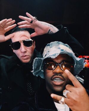 Marilyn Manson Instagram - MM & A$AP Ferg in the studio tonight.