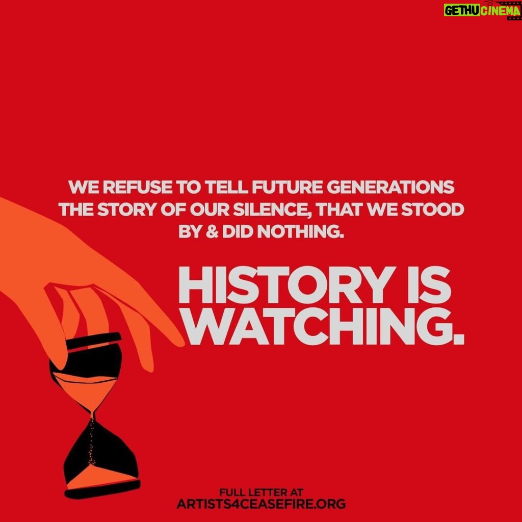 Mark Ruffalo Instagram - We come together as artists and advocates, but most importantly as human beings witnessing the devastating loss of lives and unfolding horrors in Israel and Palestine. Please join us in demanding that Congress, @POTUS, and other world leaders call for an immediate de-escalation and ceasefire in Gaza and Israel before another life is lost. We must facilitate a ceasefire without delay – an end to the bombing of Gaza, the safe release of all hostages, and adequate access for humanitarian aid to reach the people that desperately need it. Read our full letter at artists4ceasefire.org