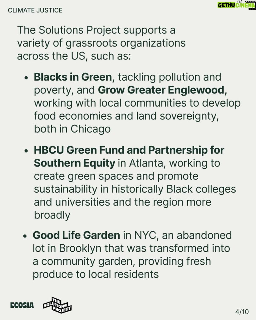 Mark Ruffalo Instagram - Have you joined the climate justice movement yet? @solutions.project works with frontline communities across the US, and you can support them and their grantee partners by switching your search engine to @ecosia, a free green search engine dedicating 100% of its profits to climate action. For one month, any additional Ecosia profits in the US are going directly to The Solutions Project. We’re making progress for the planet, and you can be part of it 🌎💚 Switch to Ecosia at ecosia.co/mark or at the link in bio #climatejustice #ecosiaxthesolutionsproject