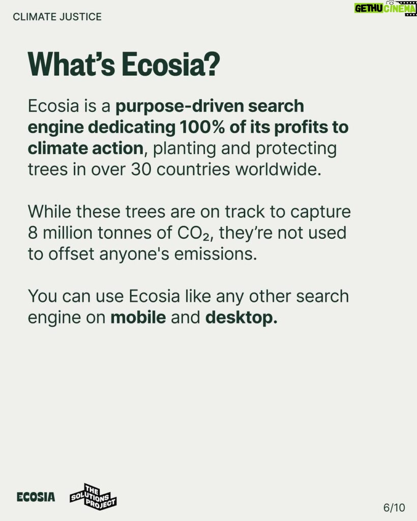 Mark Ruffalo Instagram - Have you joined the climate justice movement yet? @solutions.project works with frontline communities across the US, and you can support them and their grantee partners by switching your search engine to @ecosia, a free green search engine dedicating 100% of its profits to climate action. For one month, any additional Ecosia profits in the US are going directly to The Solutions Project. We’re making progress for the planet, and you can be part of it 🌎💚 Switch to Ecosia at ecosia.co/mark or at the link in bio #climatejustice #ecosiaxthesolutionsproject