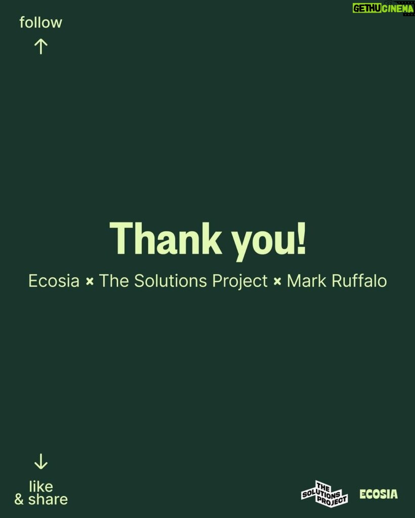 Mark Ruffalo Instagram - Have you joined the climate justice movement yet? @solutions.project works with frontline communities across the US, and you can support them and their grantee partners by switching your search engine to @ecosia, a free green search engine dedicating 100% of its profits to climate action. For one month, any additional Ecosia profits in the US are going directly to The Solutions Project. We’re making progress for the planet, and you can be part of it 🌎💚 Switch to Ecosia at ecosia.co/mark or at the link in bio #climatejustice #ecosiaxthesolutionsproject