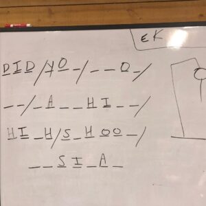 Mark St. Cyr Instagram - POV: you look over your shoulder and see this 👋🏽 wyd

2. Redeemers United 

3. In between scenes we played hangman - Can you guess the phrase @julialester came up with?

#hsmtmts #disneyplus