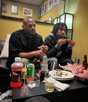 Marlon Wayans Instagram - Backstage at one of my shows reloading in some nutrition. Got my young lion learnjngbthrough osmosis on how to be fearless and just DO DREAMS…. Don’t think them, do them!  We ain’t afraid of shit, ain’t no what if it doesn’t happen… FUCK THAT we make it happen