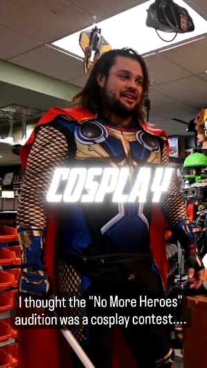 Martin Casaus Instagram - I thought the "No More Heroes" audition was a cosplay contest. 

Whats the last thing you dressed up as??

and why has it been so long??

Thanks @darkprime_collectables for letting me dress so sexy in your store 😈

#MartinCasaus #Martinsmovies