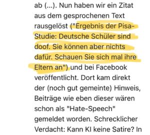 Martin Sonneborn Instagram - Ups, „Hate-Speech“ im neuen „Bericht aus Brüssel“ (YouTube)…
KI-Smiley