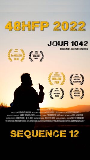 Marvin Pellegrino Instagram - Jour 1042
Réalisé dans le cadre du 48HFP - Faire un film en 48 heures

🥈2nd meilleur film (France 2022)
🏅Meilleure image (France 2022)

🥇Meilleur film (Marseille 2022)
🏅Meilleure réalisation (Marseille 2022)
🏅Meilleure image (Marseille 2022)
🏅Meilleur montage (Marseille 2022)

🎗️Nomination meilleur premier rôle (World 2022)

Produit par @sequence_12 
Réalisé par @clem.mov 
Avec @marvinpellegrino 

Assistant réalisateur : @guillaumelaraa 
Régisseuse générale : @marie_gramma 
Assistant caméra : @thomas_lebl 
Chef électricien : @hugomiqueldeflores 
Ingénieur du son : @bosc_quentin 
Cheffe décoratrice : @calicerelik 
Superviseur VFX : @arthur.vatine 
Technicien VFX : @loicjancon @paulrhl @simon.aich 
Mixeur & sound designer : @victorcabanat 

Compositeur : @luke_l._duke 
Composition additionnelle : @naagmar 

Compétition @48hfp_france @48hfp_marseille