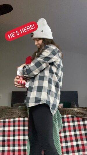 Mary Katharine Ham Instagram - “Uhh, sorry I missed Christmas, guys. But I’m here for the big game!” Do not let this video fool you. It is actually a trick of the camera and birthing him required quite a bit more work than this. This is smoke and mirrors, entertainment! 

Welcome, Baby Cal! Born 1/6/23 five days past his due date and 11 days past any other kid I’ve had, (and posterior, no thank you!) throwing curves from Day One! He’s 8lb 5oz and a tall 22.5 in of mellow kiddo so far. 

His formal name is Caladin Jon. We both liked Cal but couldn’t land on a traditional formal version, so we borrowed this one from the hero one of my husband’s favorite novels, “The Way of Kings,” which also happens to be the audiobook our 1-yr-old uses as her white noise, so it gets a lot of rotation and has a lot of meaning in this family. Jon is my dad and brother’s name! Both names are unconventional and/or with unconventional spellings, sorry kid, but we think Cal will save him from a lifetime of spelling corrections. 😂 If not, builds character!

Whole family is doing well, husband was an indispensable coach again this time for a tougher, longer birth, and the big sisters are adjusting to this strange creature called a brother. More pics to come!