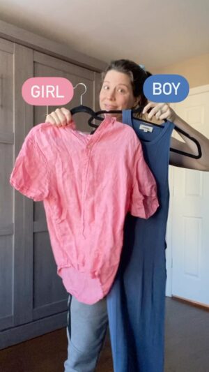 Mary Katharine Ham Instagram - Well, well, well, #fourthkid is the ✨only✨ one to get a gender reveal. Now, this child can never come at about an unfinished baby book bc I’m gonna be there with this receipt. Am I an influencer now?!

In making this video, I realized I don’t own a pink dress or sweater or anything? I had to use Steve’s linen shirt for tropical vacations. On my first two kids, I did total surprise and only found out they were girls at birth. For the 3rd and 4th, dad got to choose whether we found out and I let him call the midwives to get the reveal. 

Also, did I do a gender reveal that involves literally no one else in my family? Yes, because getting kids and husband and dog involved is complicated. Keep it simple!

So, 🎀🎀🎀❓#geriatricpregnancy #fourthkid #genderreveal