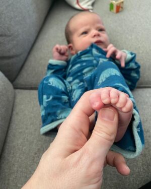 Mary Katharine Ham Instagram - One week home, one college football national championship ❤️🏈🖤, zero good pics of all 4 kids together. 🤷🏻‍♀️ Everyone is still hanging in there! Cal has met his grandparents and a whole zoo of cousins. He is a calm baby and a solid sleeper so far and his mother thanks him for it. 💙 Thanks to Steve and then my parents and now his parents helping us out, and my sweet Mama friends for sending food, all letting me hang out in bed with a newborn, read mysteries, and get rest!