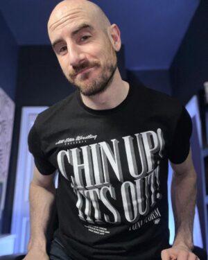 Matthew Rehwoldt Instagram - I haven’t bought myself a wrestling shirt in years and years… but hot damn if @tonistorm_ isn’t doing something AWESOME right now 🤟 Both @shaulguerrero and I got one! 

always been a big fan of her work in this takes it to another level - cheers to creativity in pro wrestling! 

#chinuptitsout