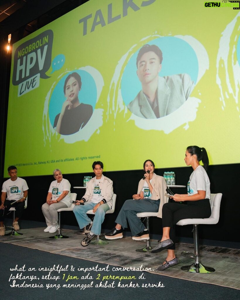 Maudy Ayunda Instagram - First event of the year - and for an important cause! Seneng bgt bisa @ngobrolinhpv bareng Mami Iren and @vidialdiano. Let’s spread the word and protect ourselves and our loved ones. ❤