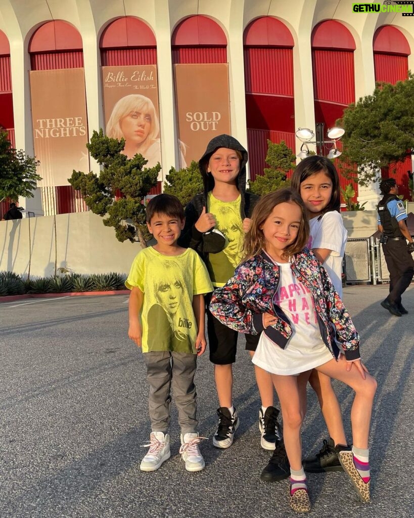 Maurissa Tancharoen Instagram - An epic core memory for our kiddo thanks to @lesleylovesbigandjag and of course, @billieeilish. ✨ Kia Forum