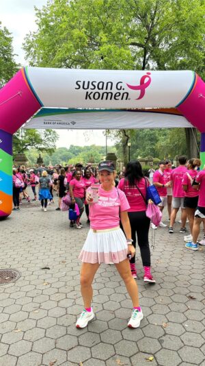 Meaghan B. Murphy Instagram - #ad |I’m shining brighter than ever almost one year after my preventative double mastectomy and reconstructive surgery. Getting to walk with the @naturesbounty team at the @susangkomen Race for the Cure as a #previvor was incredibly emotional. 

Just a year ago, I was channeling a T-rex 🦖 unable to raise my arms. I shuffled down the block with 4 drains tucked inside my sweatpants. As I bounced through Central Park on Sunday in a sea of pink, I burst into tears. I was overwhelmed with gratitude. I GOT to take charge of my breast health proactively, unlike my mom and unlike so many of the survivors and women living with metastatic breast cancer on the walk with me. 

Thank you, Science! And thank you Susan G. Komen for your commitment to eradicate breast cancer as a life-threatening disease with advances in research, care, and advocacy. Thank you, Nature’s Bounty, for supporting their mission.

For every bottle of Nature’s Bounty Hair Skin & Nails Gummies purchases between 8/18/23 and 11/19/23 nationally, $0.50 will be donated to Susan G. Komen to help fund breast cancer research.^ Whether you’re a fighter, survivor, or know someone who has been impacted by breast cancer, this is an awesome way to shine brighter for the cure. You can also visit https://www.komen.org/how-to-help/attend-events/race-for-the-cure/ to register for Komen events nationwide.

#NaturesBountyBeauty #NaturesBounty #SusanGKomen #ShineBrighterForTheCure #LivePink #BreastCancerAwareness #BreastCancerPrevivor

^Donations are for each specially marked product sold in select retailers. Together with other program initiatives, Nature’s Bounty will make an aggregate guaranteed minimum donation of $300,000 to Komen, not to exceed $350,000