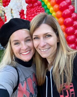 Meaghan B. Murphy Instagram - Mamma Mia! My fully charged friend ⚡️Danielle (p. 177 of YFCL) + @dreamfactoryballoons 🎈have outdone themselves once again to raise $ and awareness for @crohnscolitisfoundation_nj 

For the 10th year, friends and neighbors are invited to tour the balloon fantasy land, spin the wheel, win a prize & make a donation for the Crohn's and Colitus Foundation. Danielle started the tradition as a way of coping after their 9-year-old was diagnosed with the disease. I celebrate + admire her for channeling pain into purpose. It feels good to do good! Click the donation button to give back.

And in case you were wondering, my last-minute costume = French Kiss! Get it: Beret + Kiss concert tee!

#balloonart #balloons #halloween #crohnsandcolitis
#bestfieldnj #kiss #mariobrothers