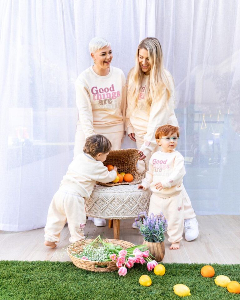 Meghan Trainor Instagram - CUTENESS OVERLOAD ALERT😭 get ready for the cutest twinning experience with your toddlers💖 These outfits are perfect for snuggling, playing, and making memories that will last a lifetime. And our sweet babies approved. Our mommy and me sets will be available to shop on MAY 31st at samiiryan.com 🥰💙