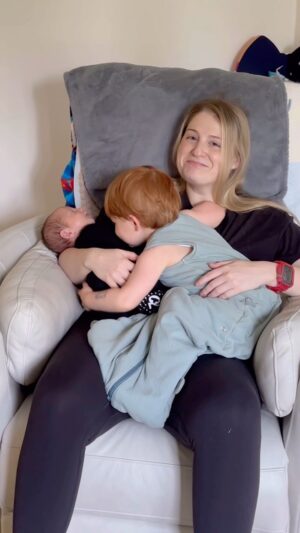 Meghan Trainor Instagram - I blinked and Barry is a month old🥹 Riley is so in love! We are all so in love with you sweet boy🤱💖😭 
#newborn