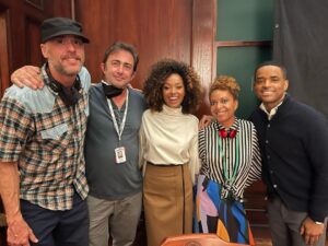 Melanie Liburd Instagram - So who watched episode 206? Also can we just talk about Carrie's looks in this ep! Always fun working with our incredible director @hollywdafricans Writer @fergmeetsworld 
Costume @flfstyle2 Makeup @dgreen6136 @thejaiwilliams Hair @brianbadiehair @cassandraparks.hair