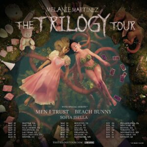 Melanie Martinez Instagram - 🕯️the cycle of life - from the beginning of crybaby’s story to the end 🕯️
the trilogy tour!! your favorite songs from all three albums in one show 🤍🥹

with special guests: 

@menitrust 
@beachbunnymusic 
@sofia_isella 

this tour is going to be so special💐

mailing list presale starts tuesday november 14th 

register at the link in bio 

♡ ♡ ♡ ♡